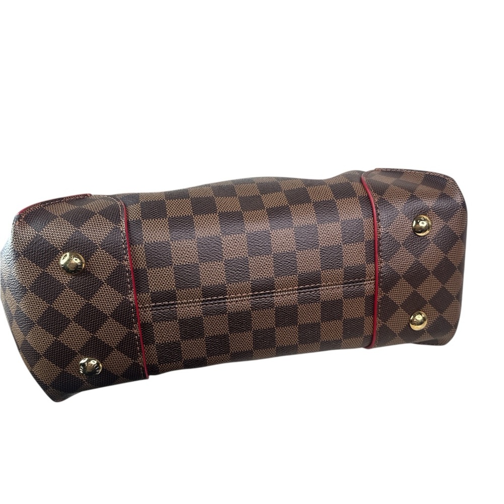 LOUIS VUITTON Damier Ebene Tote Bag with Red Accents - Picture 5 of 10